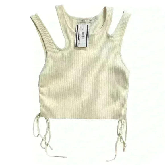 Lush Tops - Lush Ribbed Cutout Crop Top